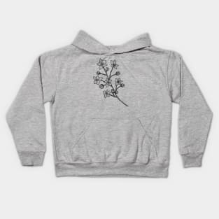 Cherry Blossom Branch-- floral, hand drawn, gifts for plant lovers Kids Hoodie